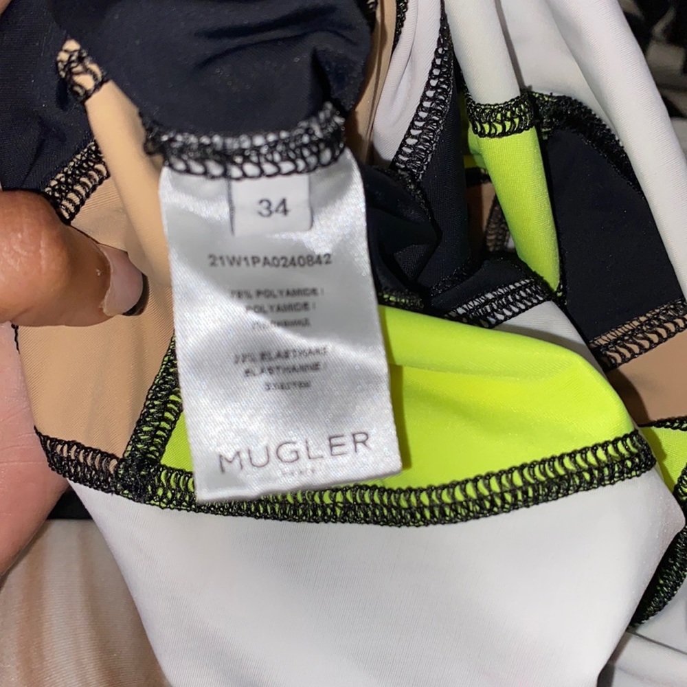 Black,Lime Green,brown&white Mugler Tights … like new